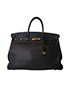 Birkin 40 VeauTogo Leather in Black, front view